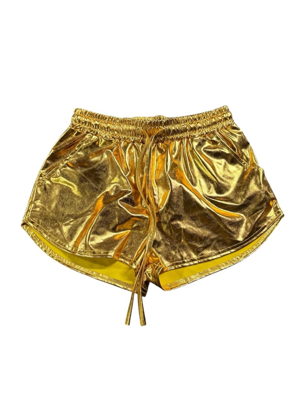 Gold Metallic Athletic Shorts Women S Festival Rave Gym Shiny